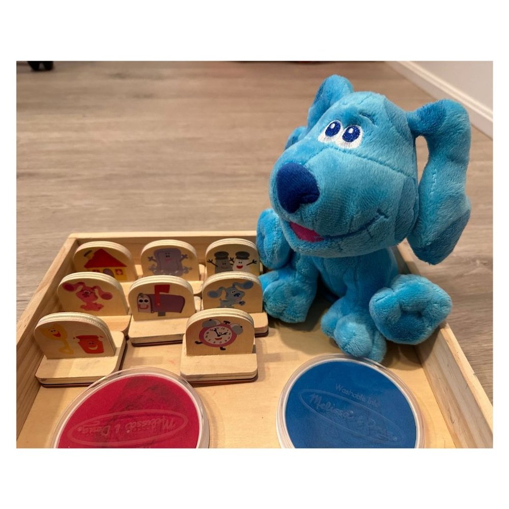 Blue's Clues & You! Bundle - Wooden Handle Stamps and Talking Plush